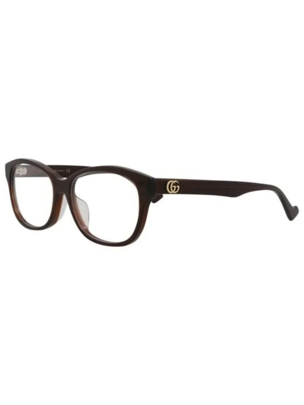 New Gucci Womens Cat Eye Brown Brown Transparent Fashion Designer Eyeglasses